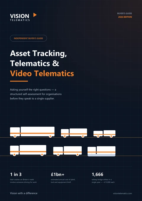 غلاف دليل المشتري من Vision Telematics — تتبع الأصول والتيليماتكس وتيليماتكس الفيديو، إصدار 2026