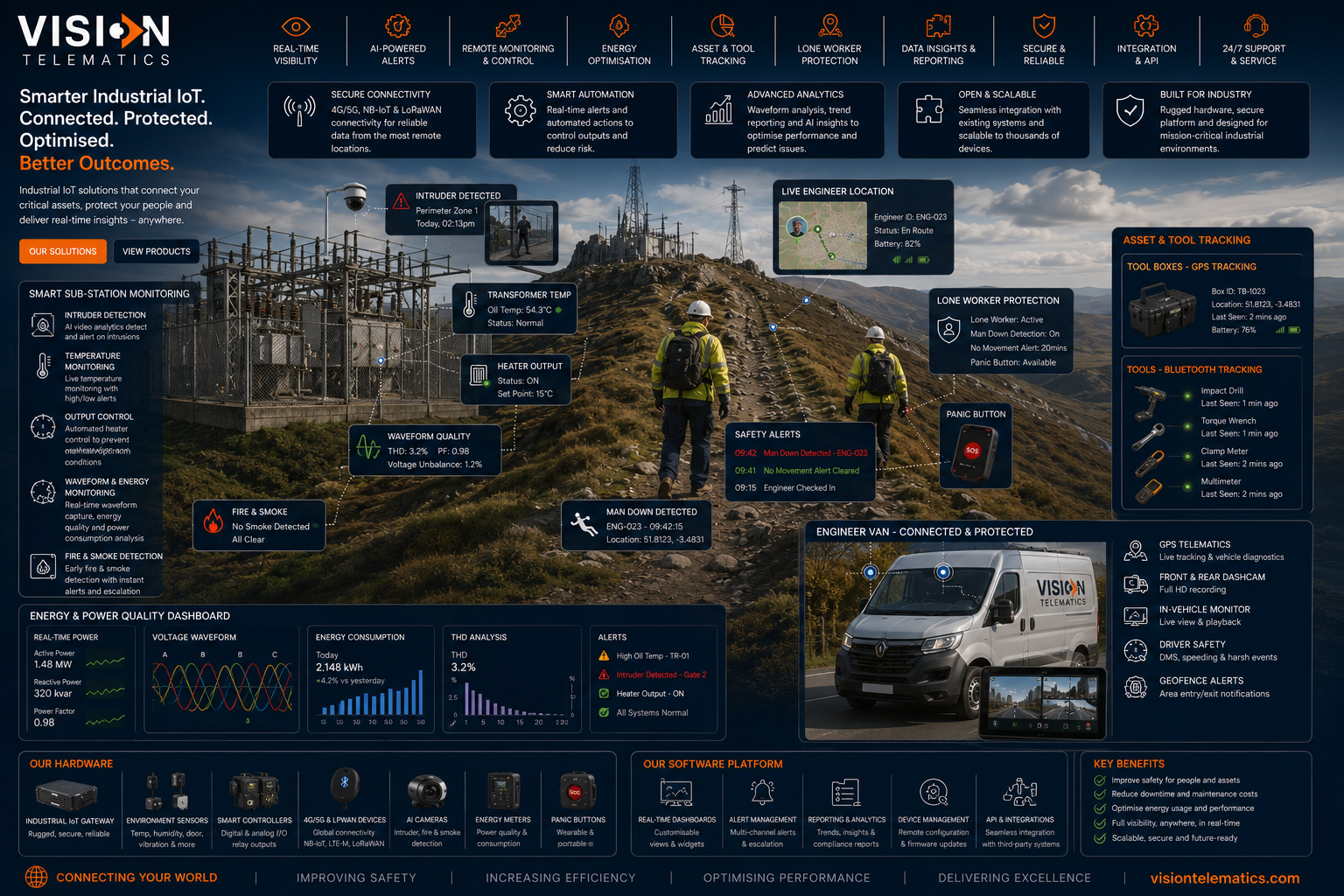 Industrial IoT and Energy — Vision Telematics telematics, tracking, video and safety solutions