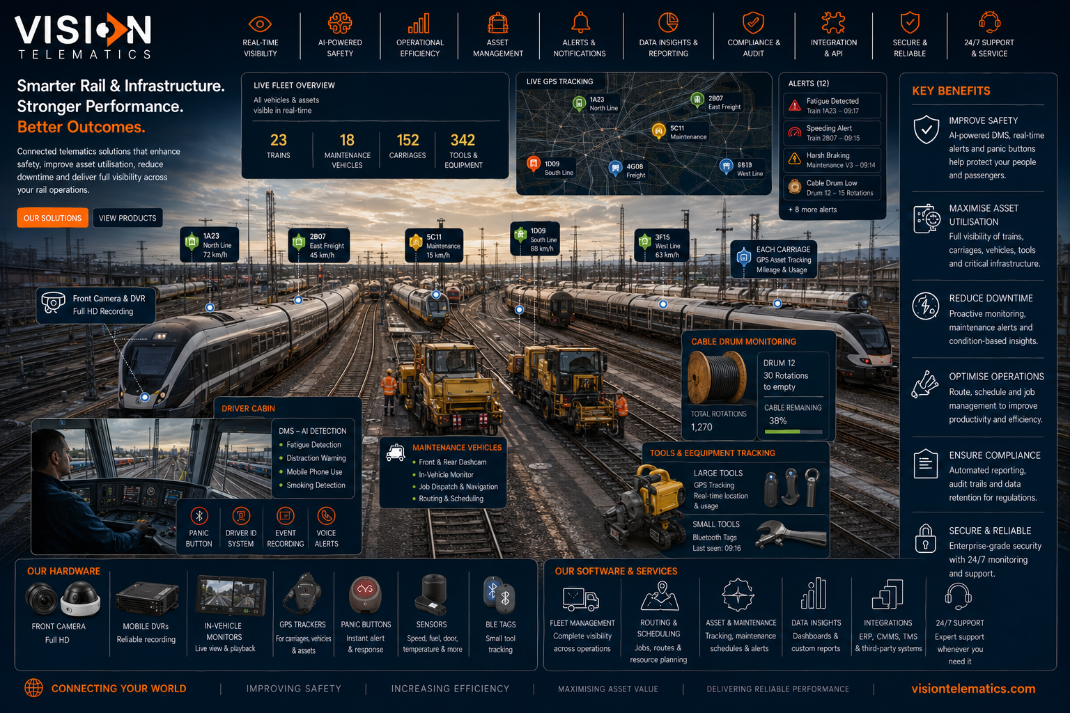 Rail and Infrastructure — Vision Telematics telematics, tracking, video and safety solutions