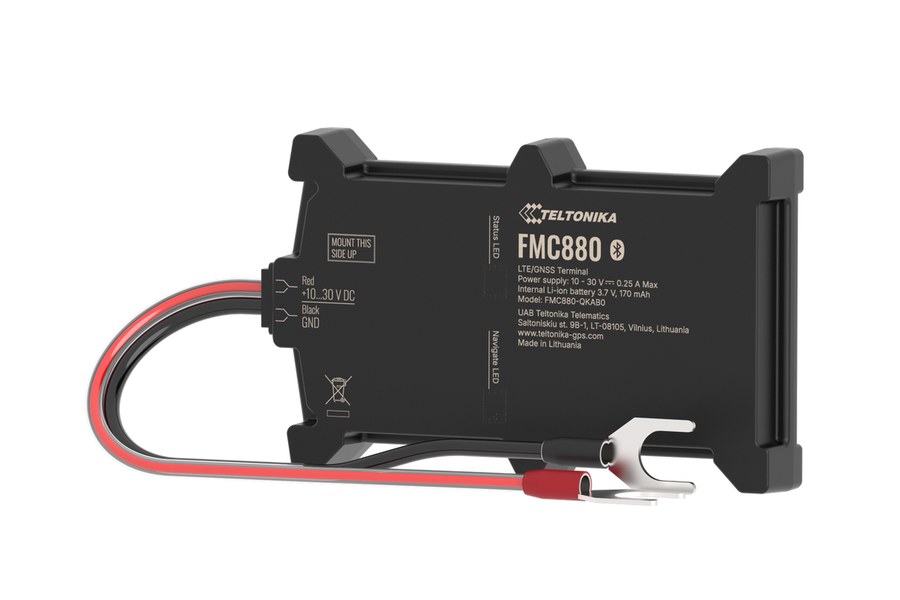 Small professional 4G GPS tracker with Bluetooth and backup battery.