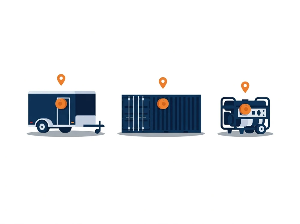 Illustration of GPS asset tracking protecting construction plant and equipment